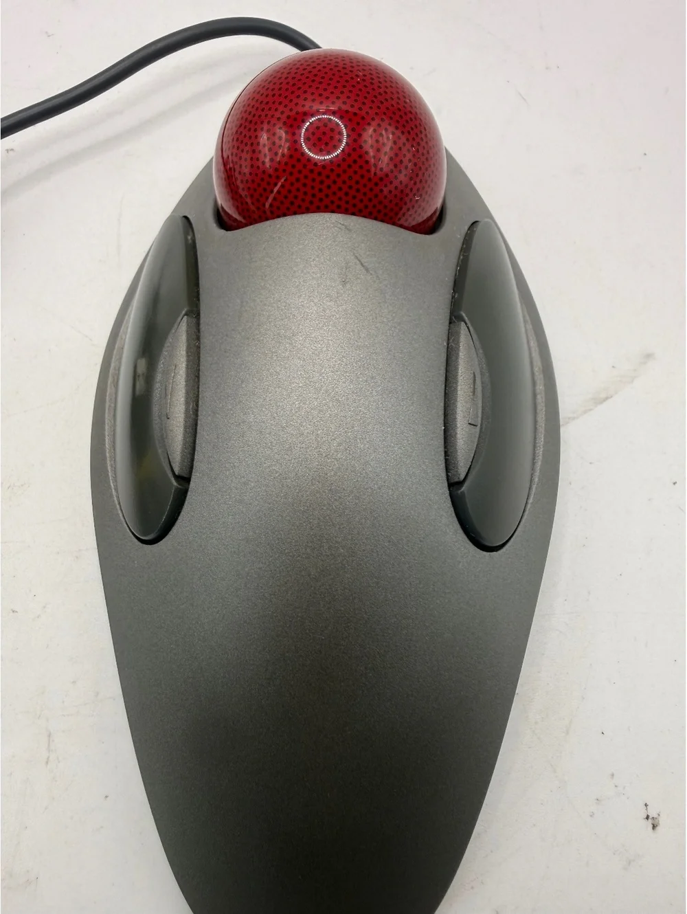 Logitech Marble Mouse USB Trackball T-BC21 Gray Red Wired Vintage PC Mac